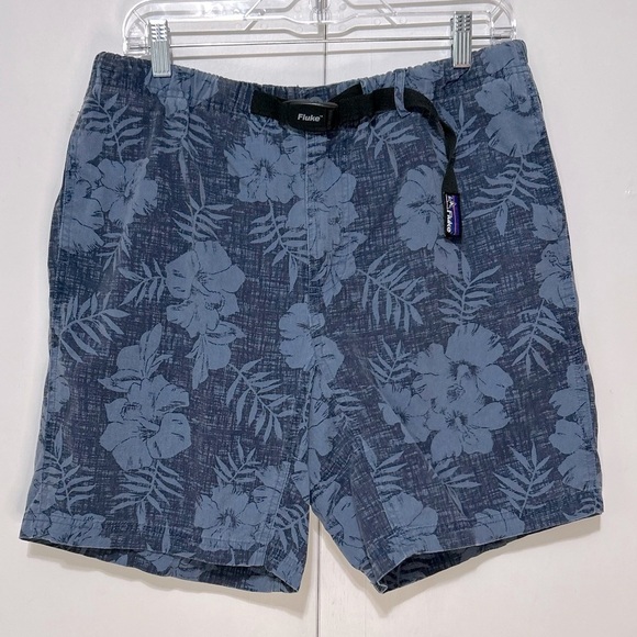 Fluke Men Hibiscus Outdoor Boardshorts Adjustable Clasp Drawstring Belt Size XL - Picture 1 of 15